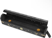 Load image into Gallery viewer, 12&quot; Celestial Black Wood Incense Box Burner
