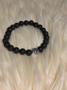 Unisex grounding lava stone bracelet